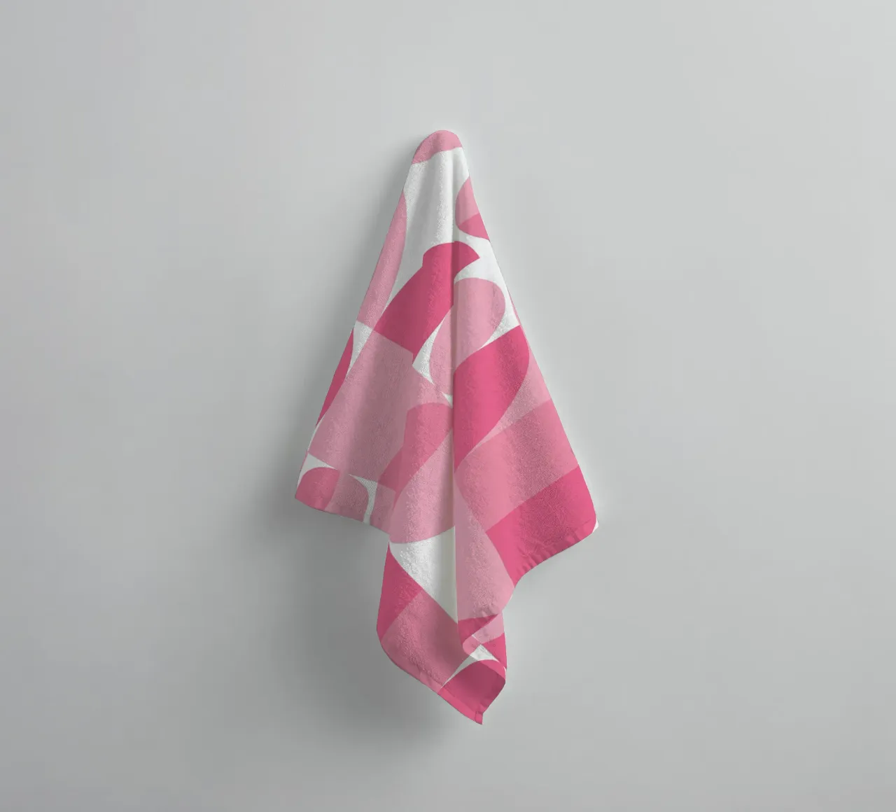 Pink Abstract Geometric Composition with Circles and Shapes towel by pdigitalprints