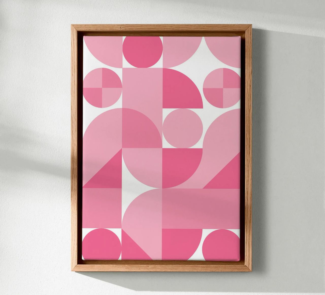 Pink Abstract Geometric Composition with Circles and Shapes canvas by pdigitalprints