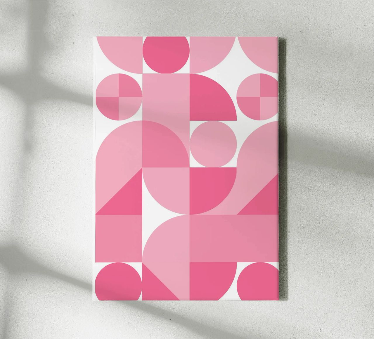 Pink Abstract Geometric Composition with Circles and Shapes canvas by pdigitalprints