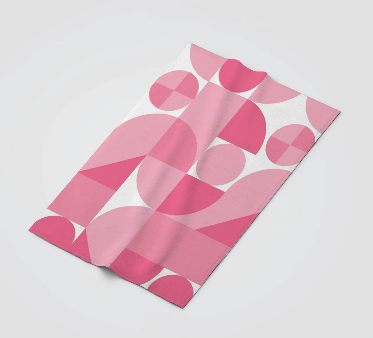 Pink Abstract Geometric Composition with Circles and Shapes fleece blanket by pdigitalprints