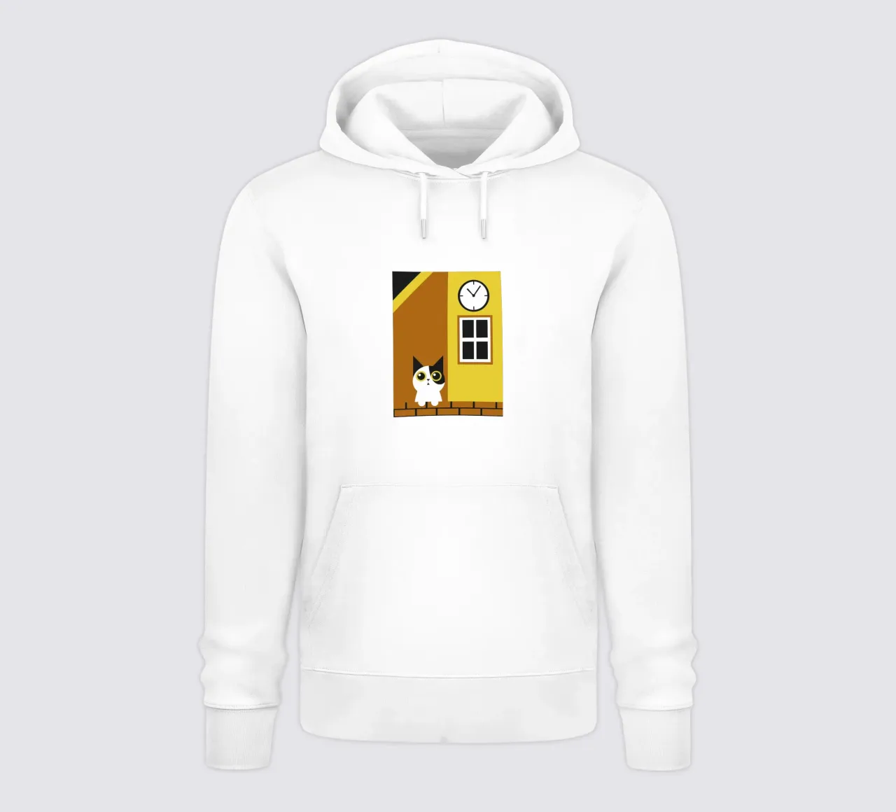 Gato y reloj sudadera con capucha de LOOK DIFFERENT