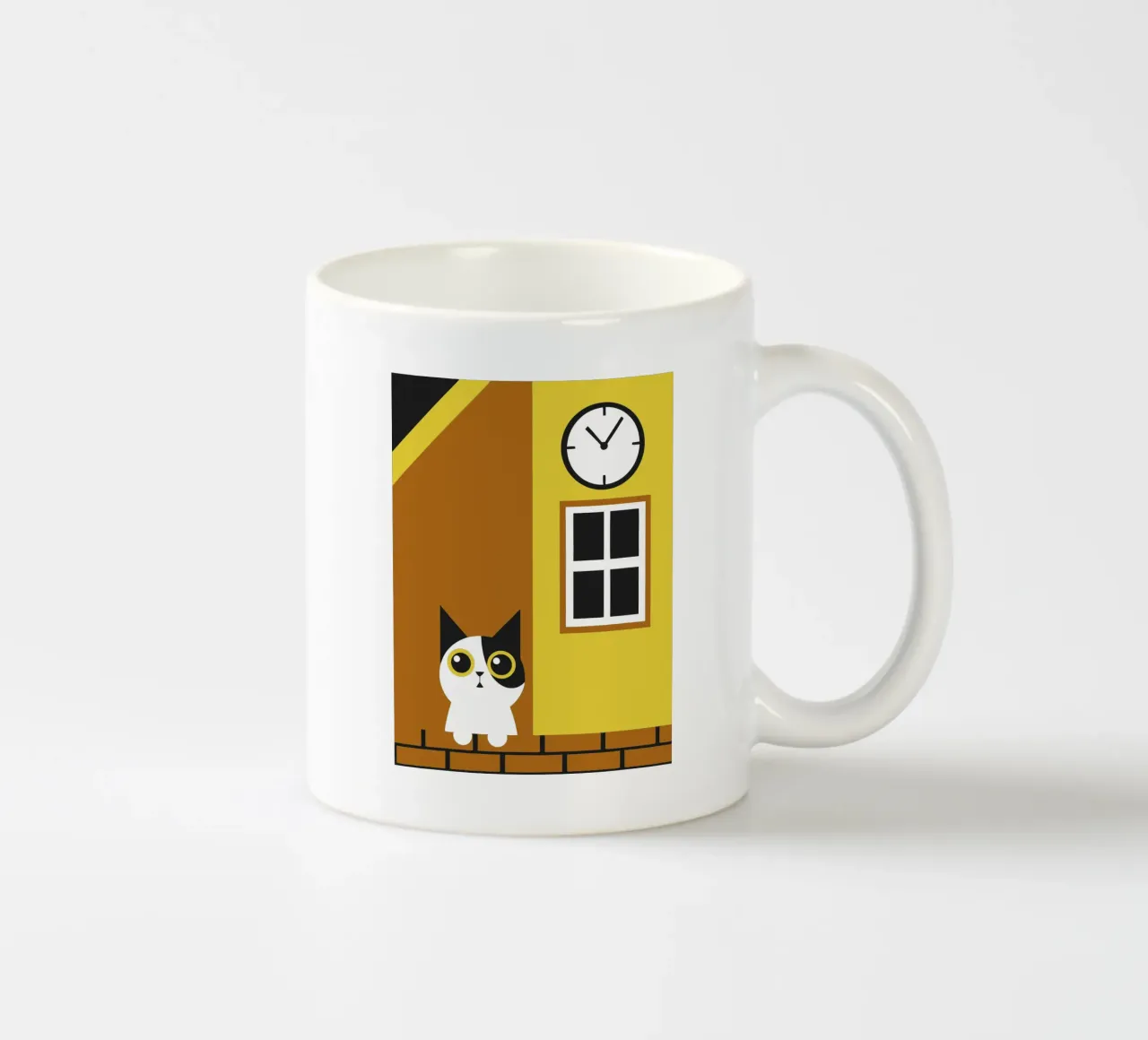 Gatto e orologio tazza in ceramica da LOOK DIFFERENT