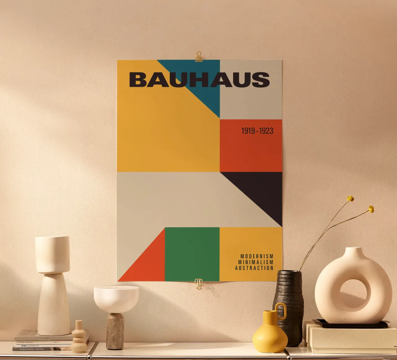 Bauhaus 1919 Geometric Art Print Colourful Modernist Poster hahnemühle by THE MOTIVATED TYPE