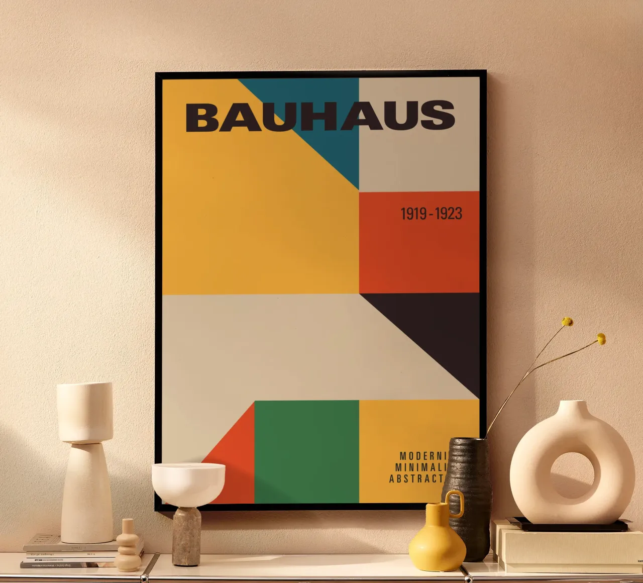 Bauhaus 1919 Geometric Art Print Colourful Modernist Poster hahnemühle by THE MOTIVATED TYPE