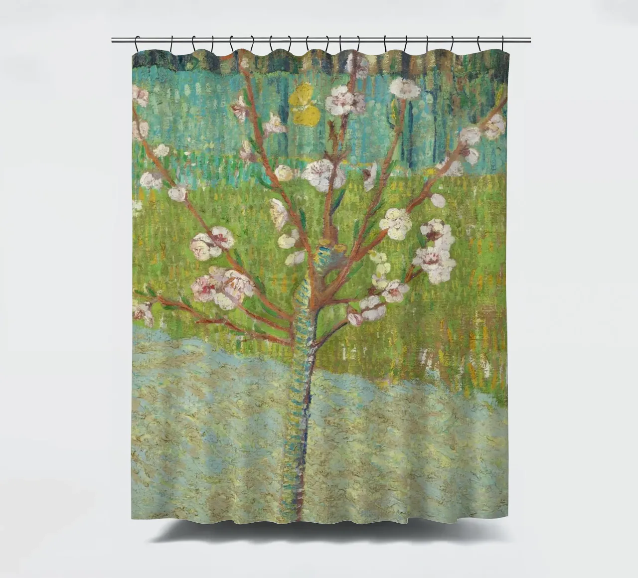 "Pesco in fiore" di Vincent van Gogh tenda da doccia da Venus Art