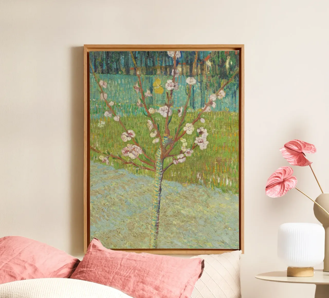 “Peach Tree in Blossom” by Vincent van Gogh canvas with Floater frame by Venus Art