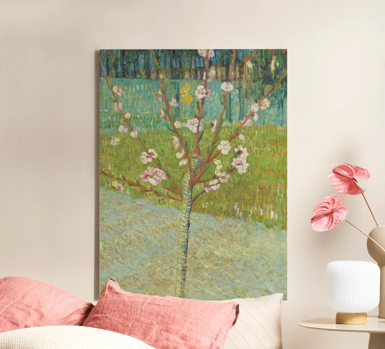 “Peach Tree in Blossom” by Vincent van Gogh canvas with Floater frame by Venus Art
