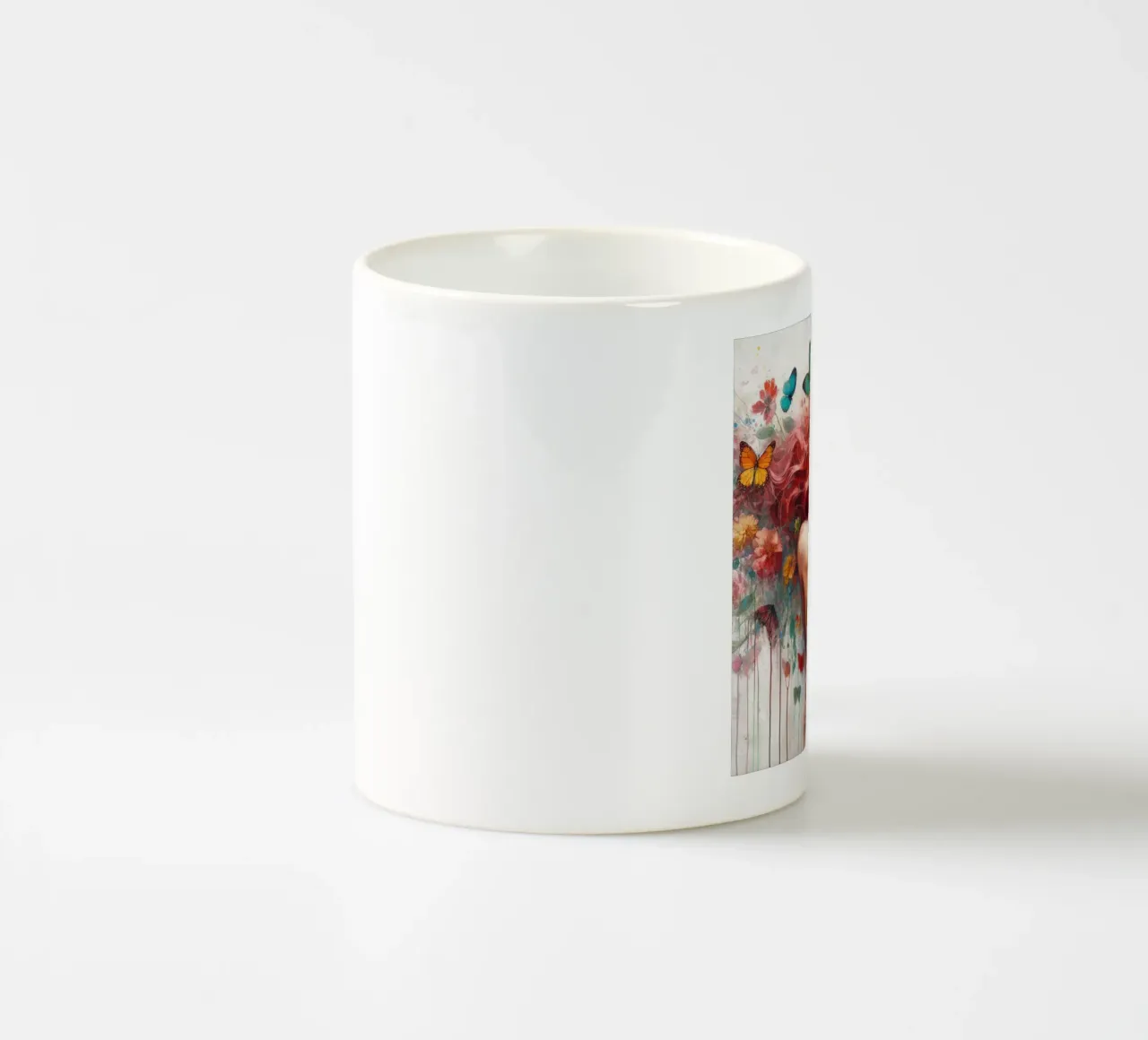 Acquerello Farfalla Donna Corpo tazza in ceramica da Chromatic Fusion Studio