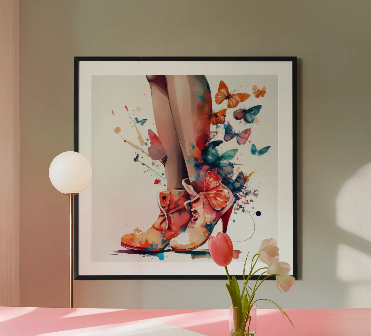 Acquerello Farfalla Donna Gambe carta hahnemühle da Chromatic Fusion Studio