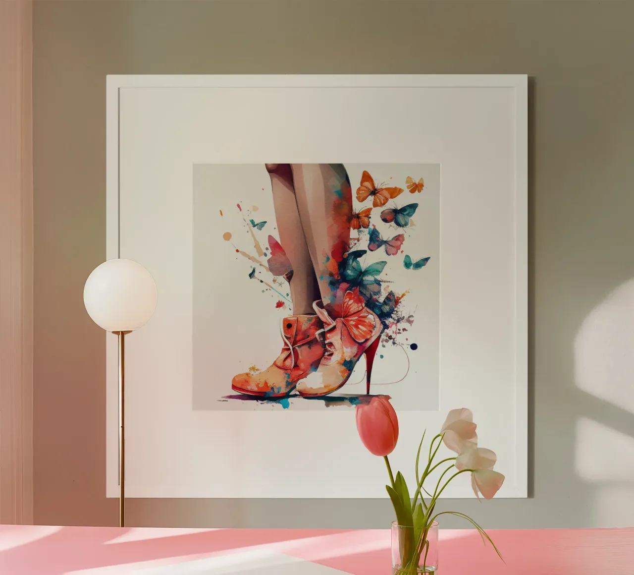Acquerello Farfalla Donna Gambe carta hahnemühle da Chromatic Fusion Studio