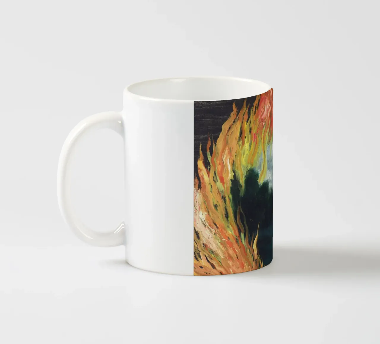 "Le Paysage en Feu" (Il paesaggio in fiamme) di René Magritte tazza in ceramica da Classic Art Prints