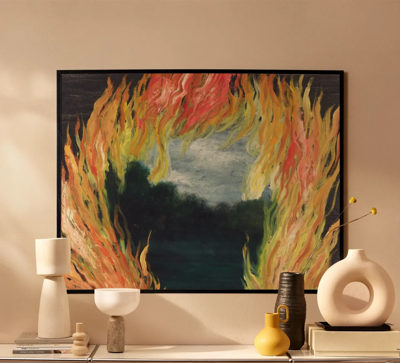 "Le Paysage en Feu" (Il paesaggio in fiamme) di René Magritte carta hahnemühle da Classic Art Prints