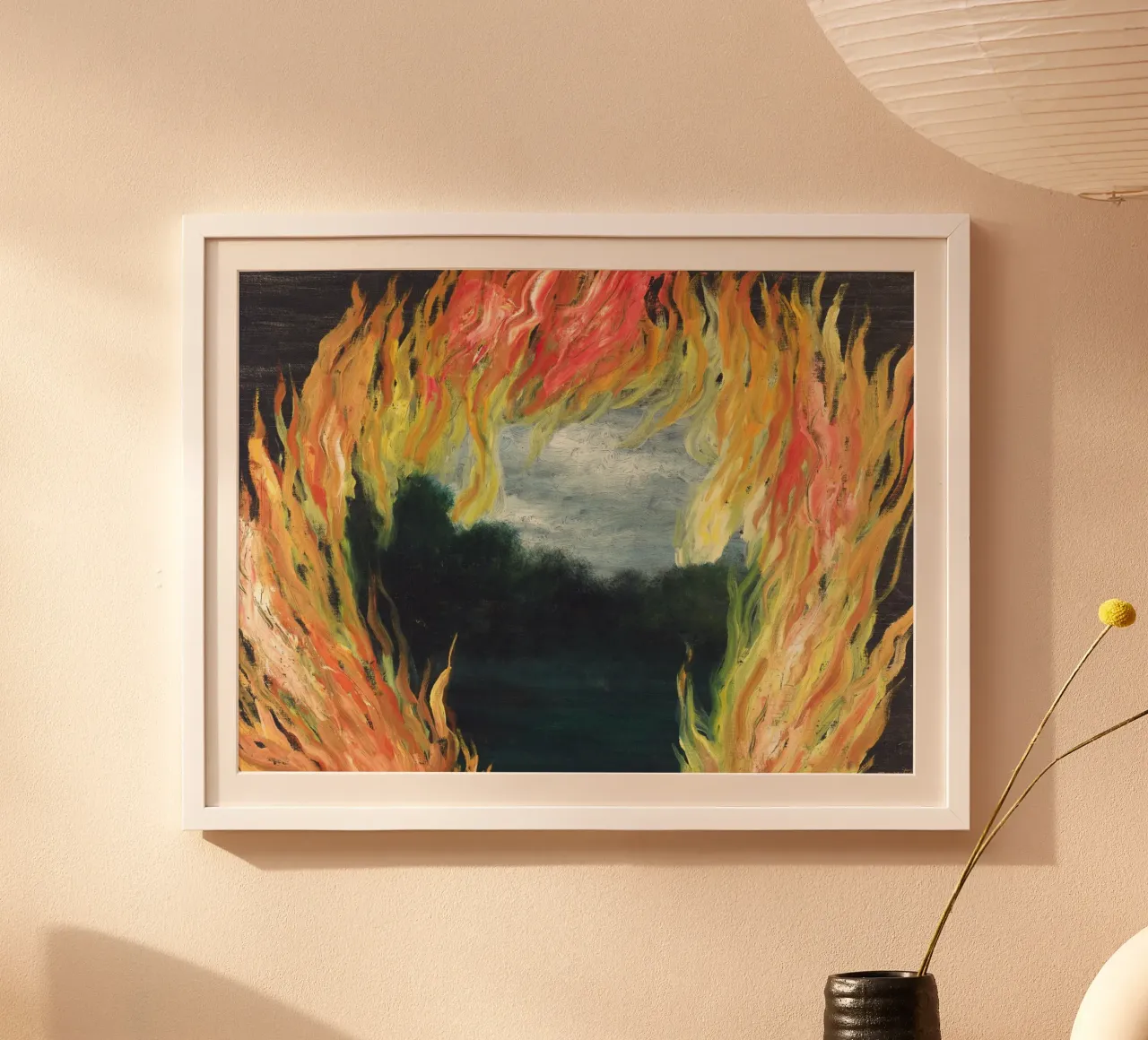 "Le Paysage en Feu" (Il paesaggio in fiamme) di René Magritte carta hahnemühle da Classic Art Prints