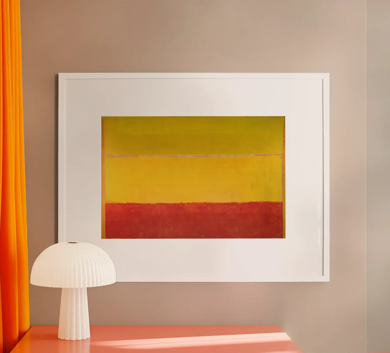 "Sans titre (orange et jaune)" de Mark Rothko poster avec cadre en plastique de Classic Art Prints
