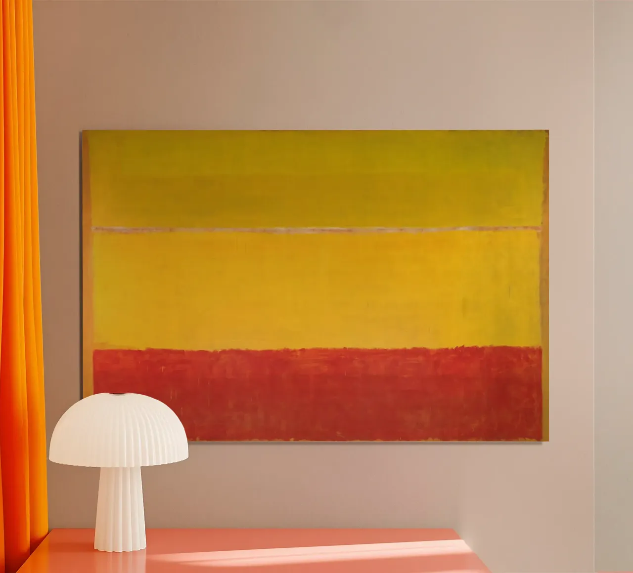 "Sans titre (orange et jaune)" de Mark Rothko poster avec cadre en plastique de Classic Art Prints
