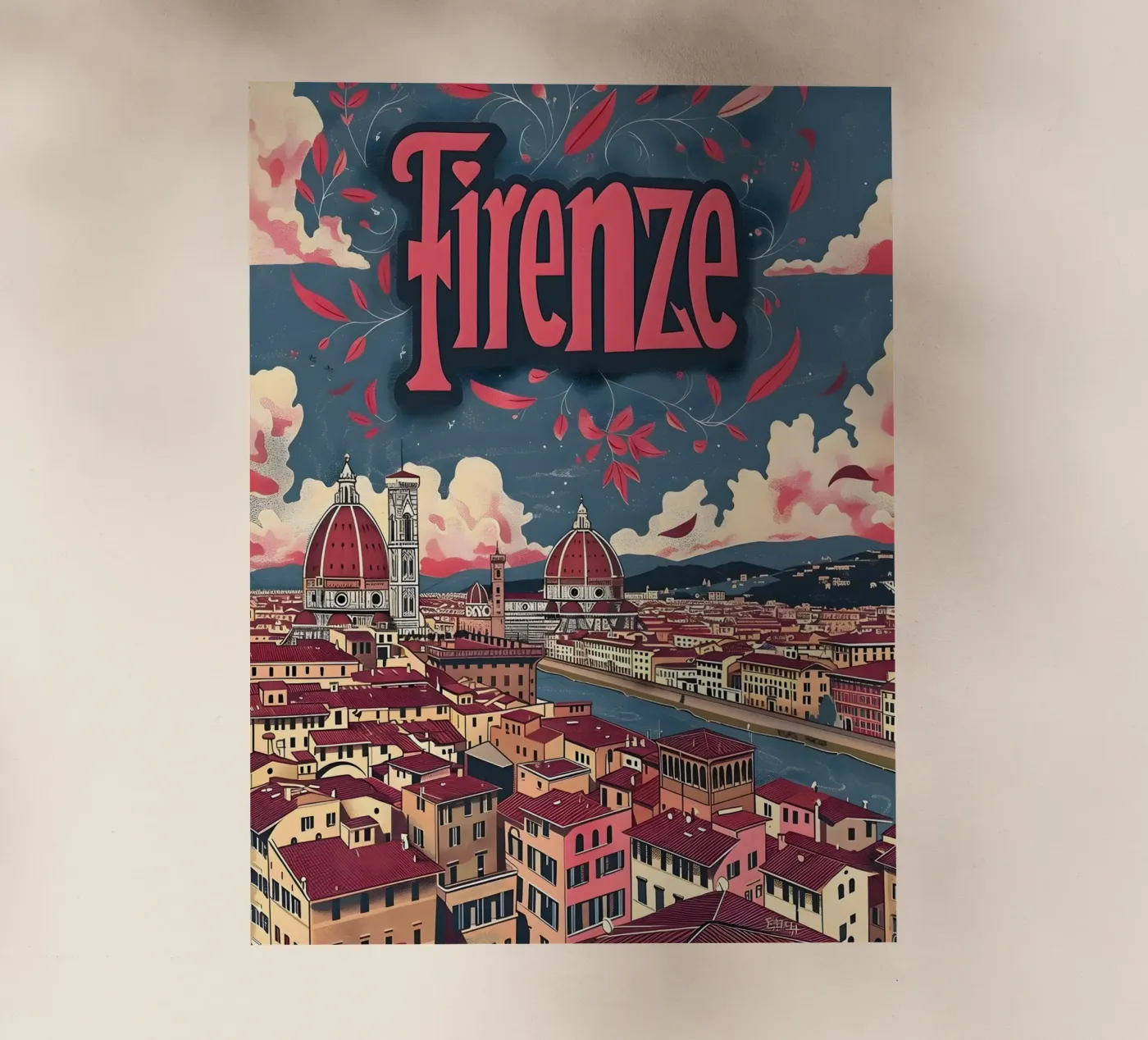 Firenze pellicola backlit da Vintage Travel Art
