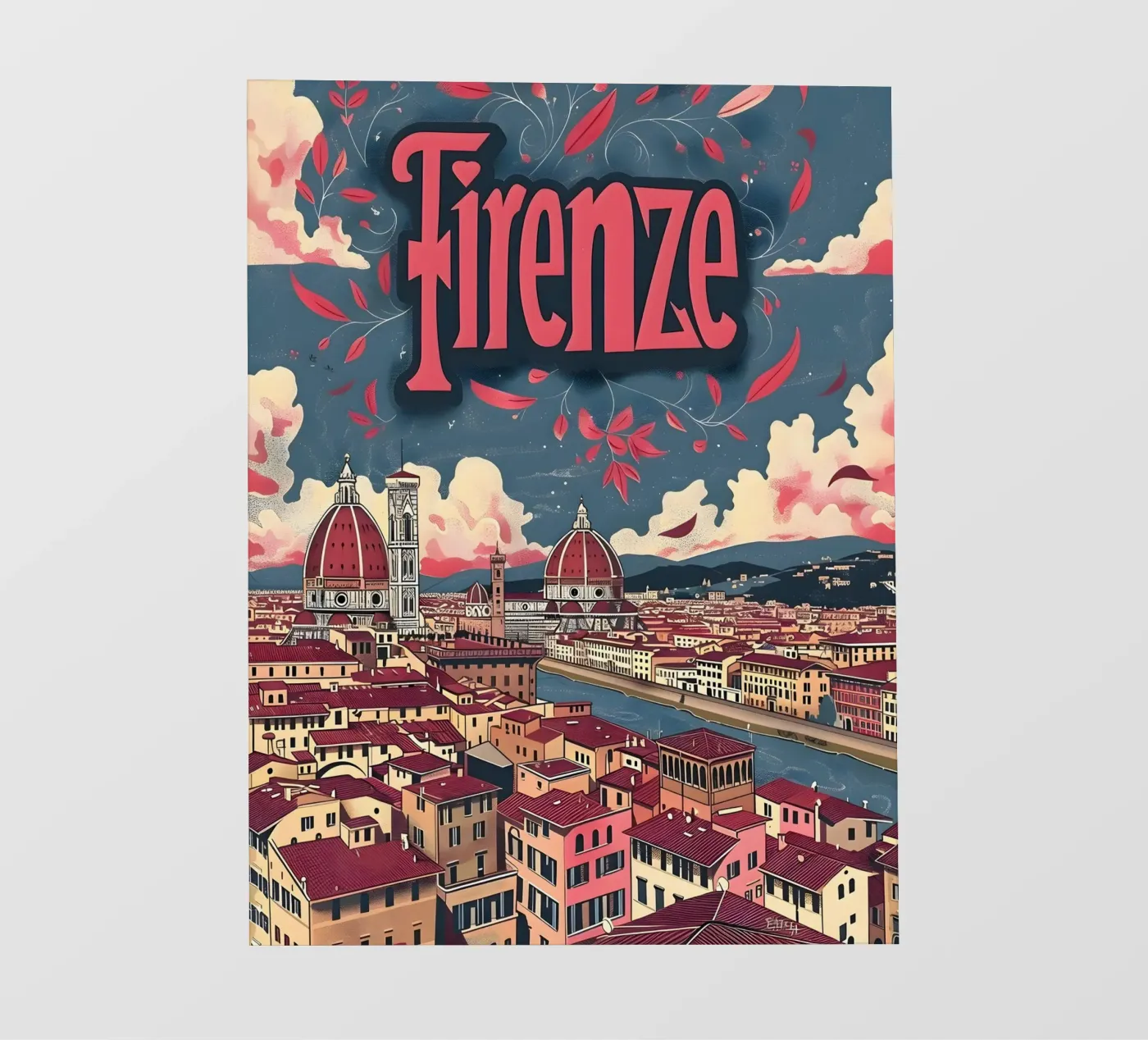 Firenze pellicola backlit da Vintage Travel Art