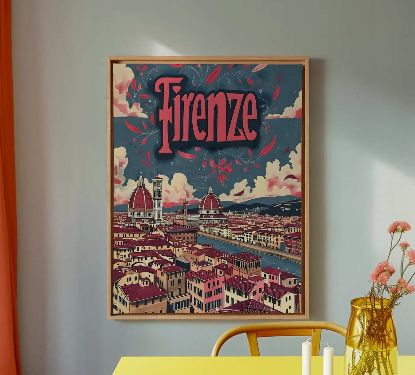 Firenze tela da Vintage Travel Art