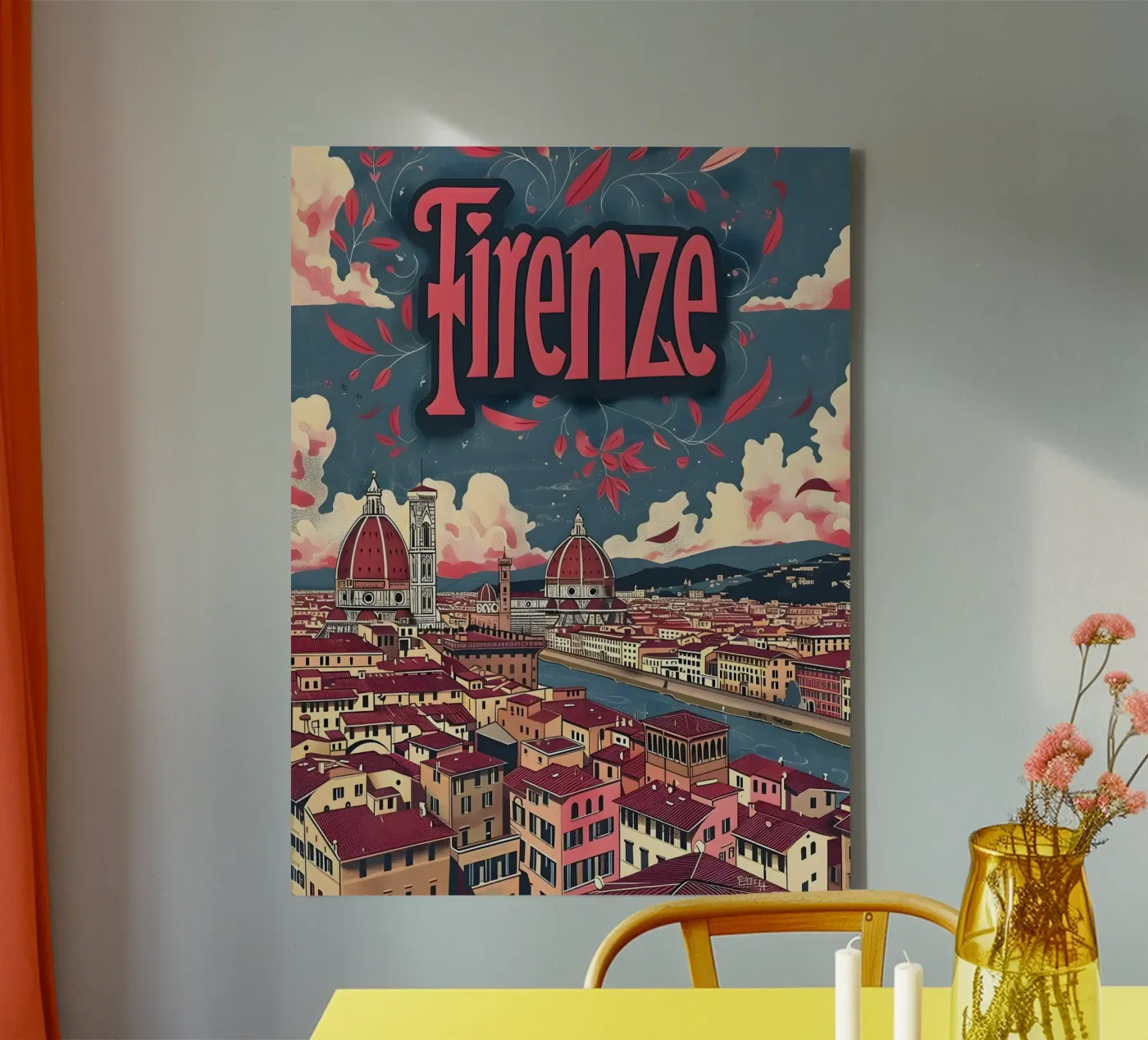 Firenze tela da Vintage Travel Art