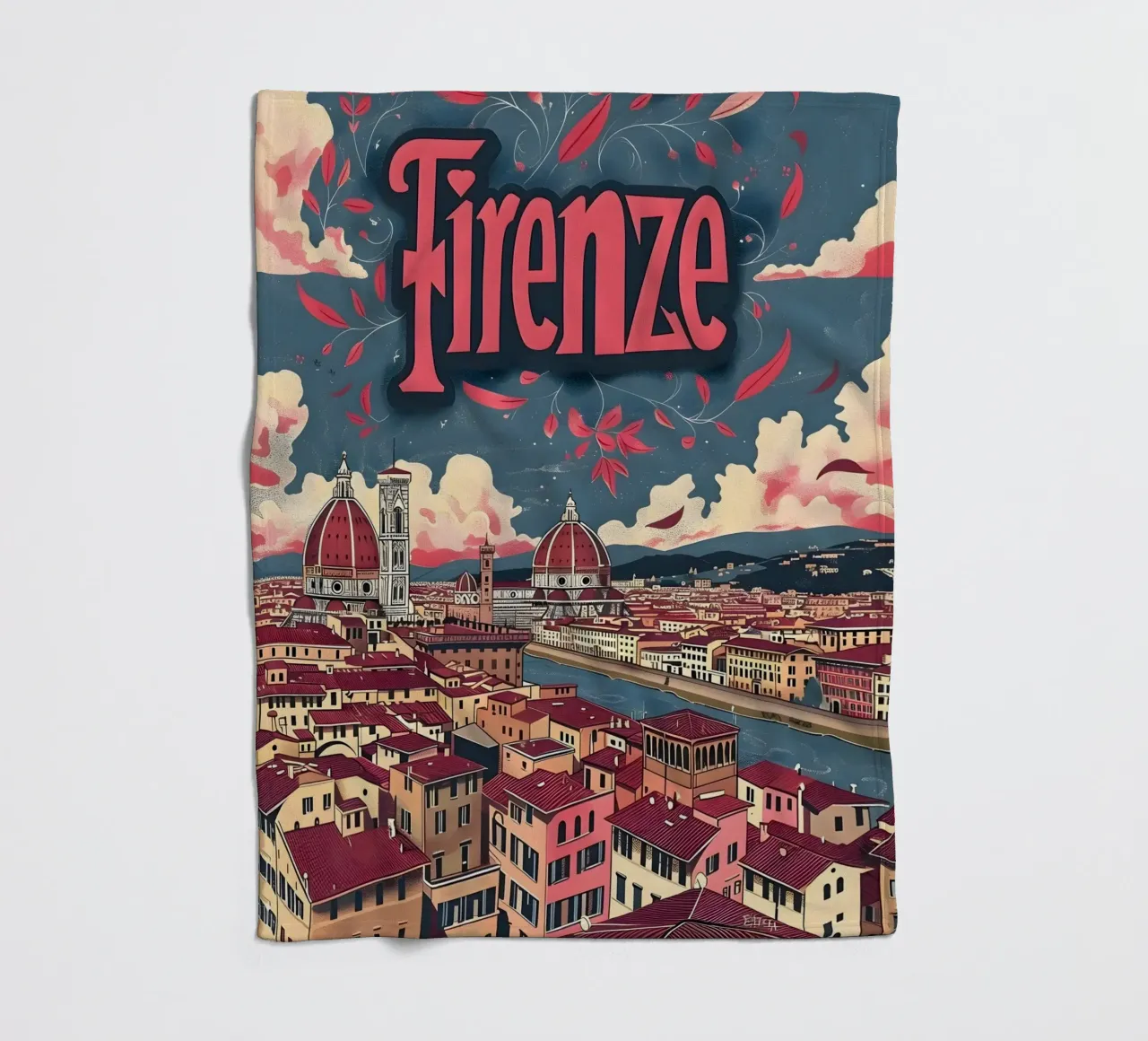 Firenze coperta in pile da Vintage Travel Art