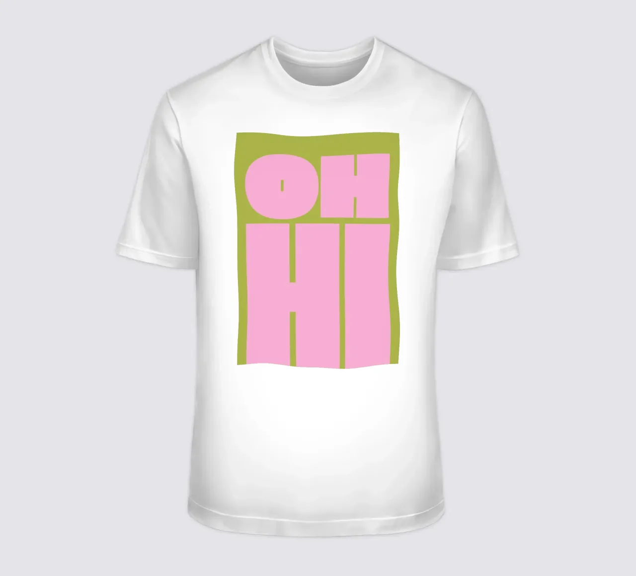 Saluto in grassetto con tipografia retrò in rosa e verde t-shirt da pdigitalprints