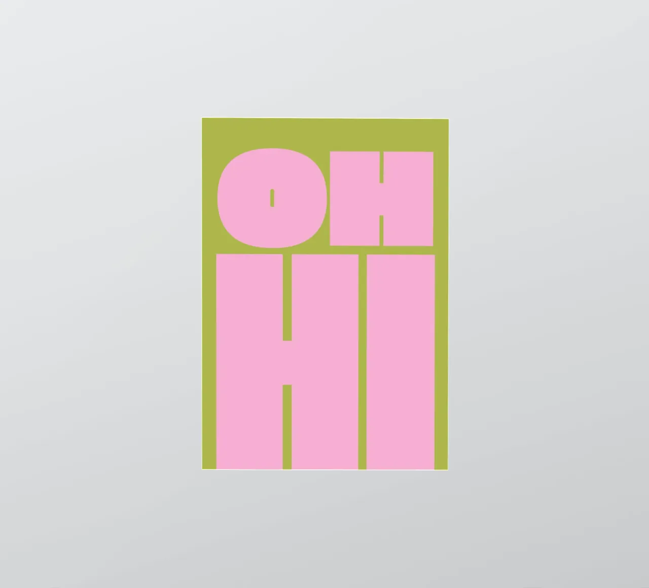 Message d'accueil typographique rétro audacieux en rose et vert autocollant de pdigitalprints