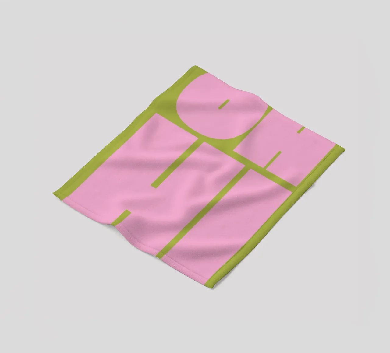 Saluto in grassetto con tipografia retrò in rosa e verde coperta in pile da pdigitalprints