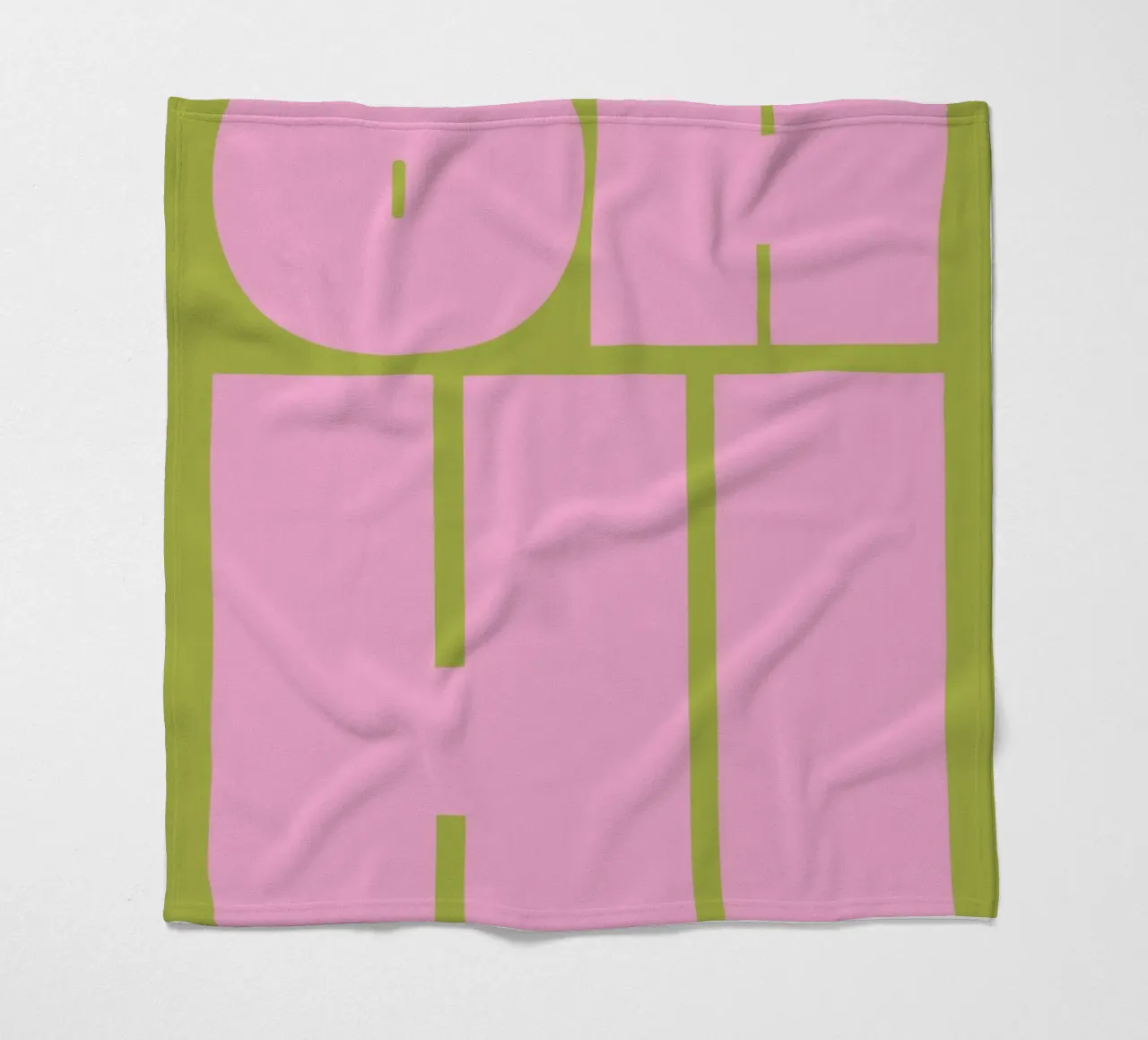 Saluto in grassetto con tipografia retrò in rosa e verde coperta in pile da pdigitalprints