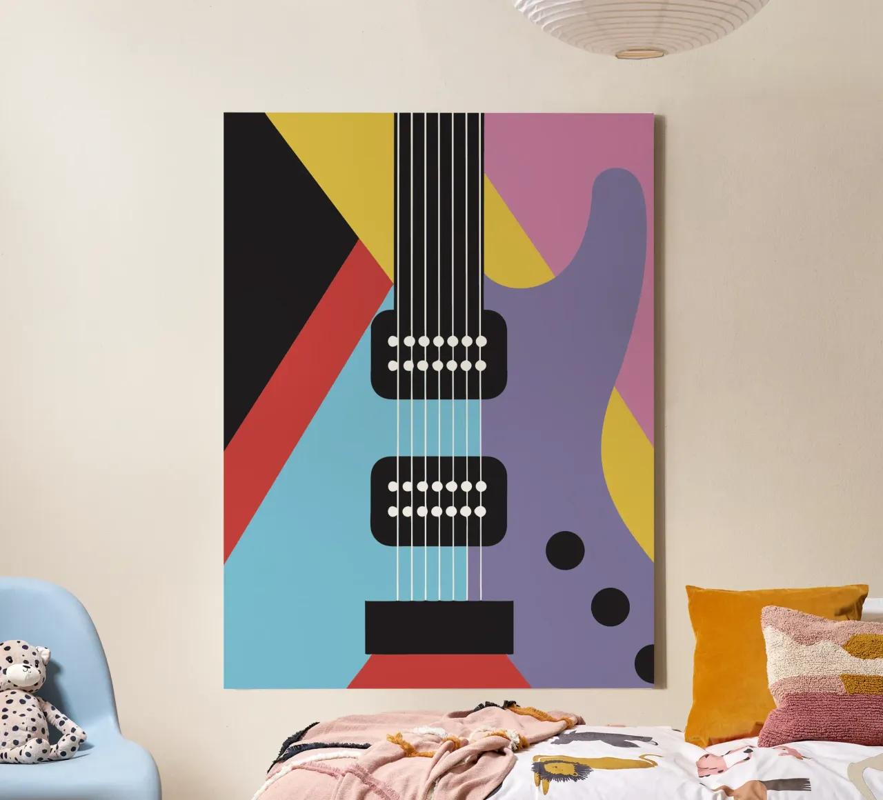 Elektrische gitaar canvas met Baklijst van LOOK DIFFERENT