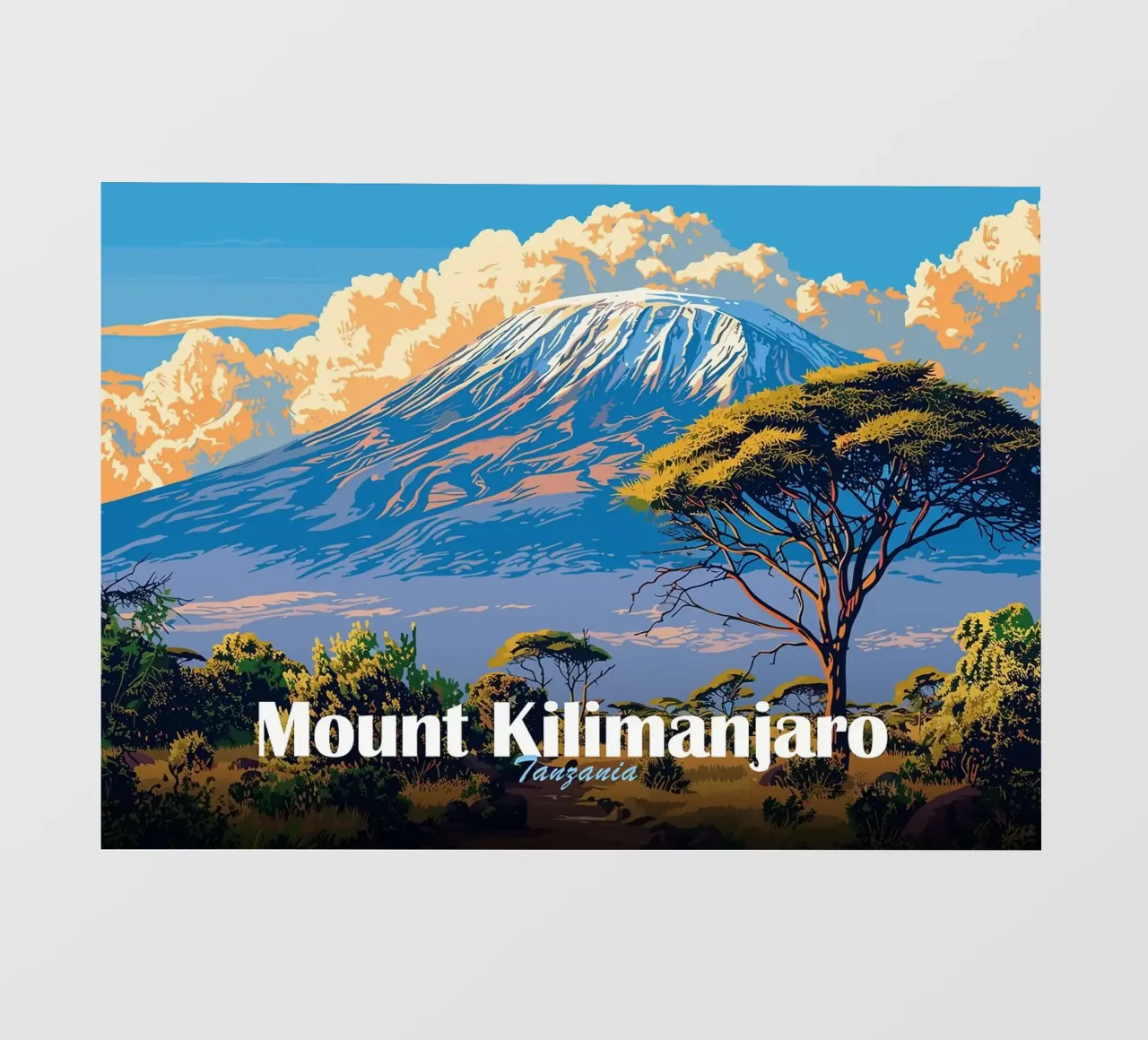 Monte Kilimangiaro pellicola backlit da Kevin Walters