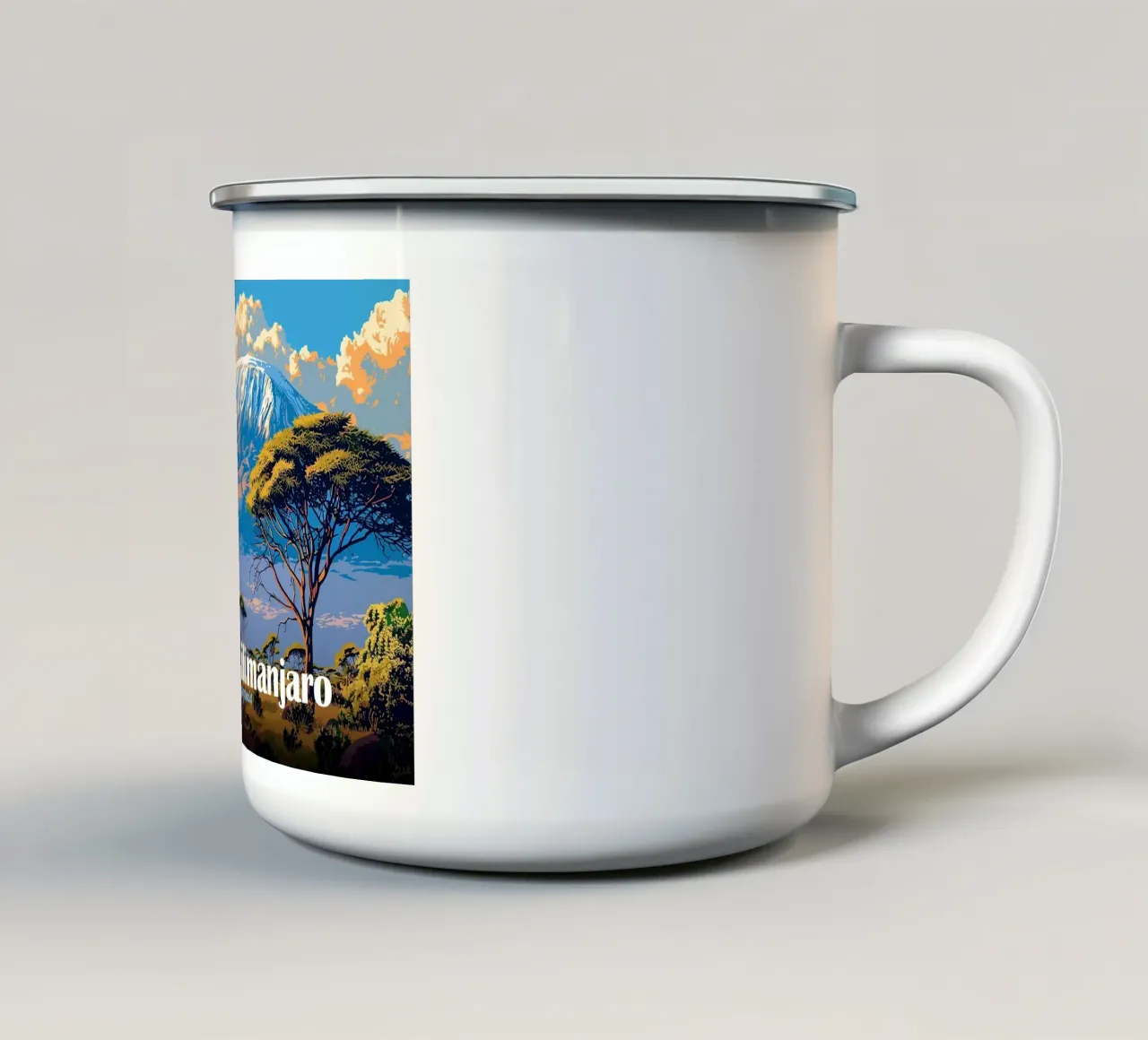 Monte Kilimangiaro tazza in smalto da Kevin Walters