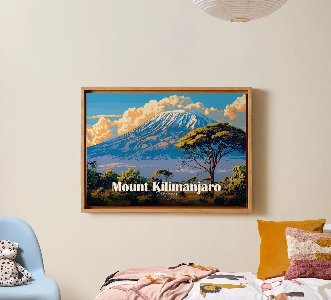 Monte Kilimangiaro tela con Cornice a cassetta da Kevin Walters