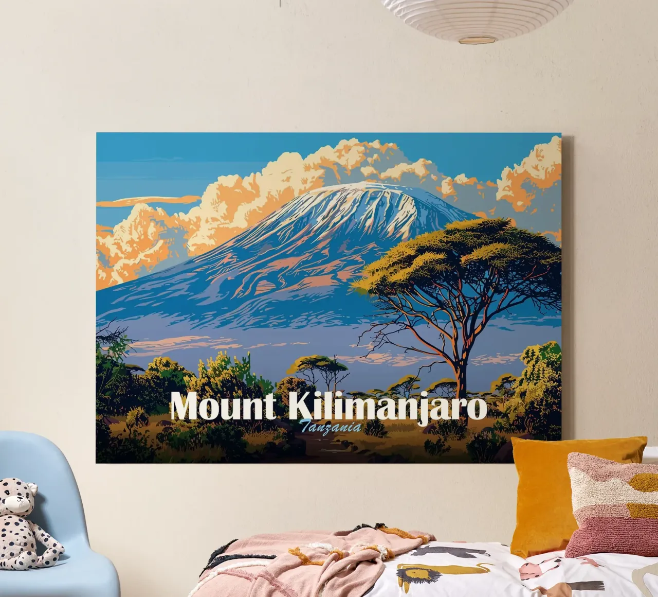 Monte Kilimangiaro tela con Cornice a cassetta da Kevin Walters