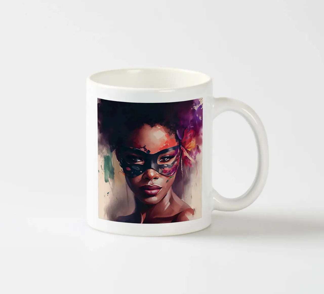 Donna di Carnevale ad acquerello tazza in ceramica da Chromatic Fusion Studio