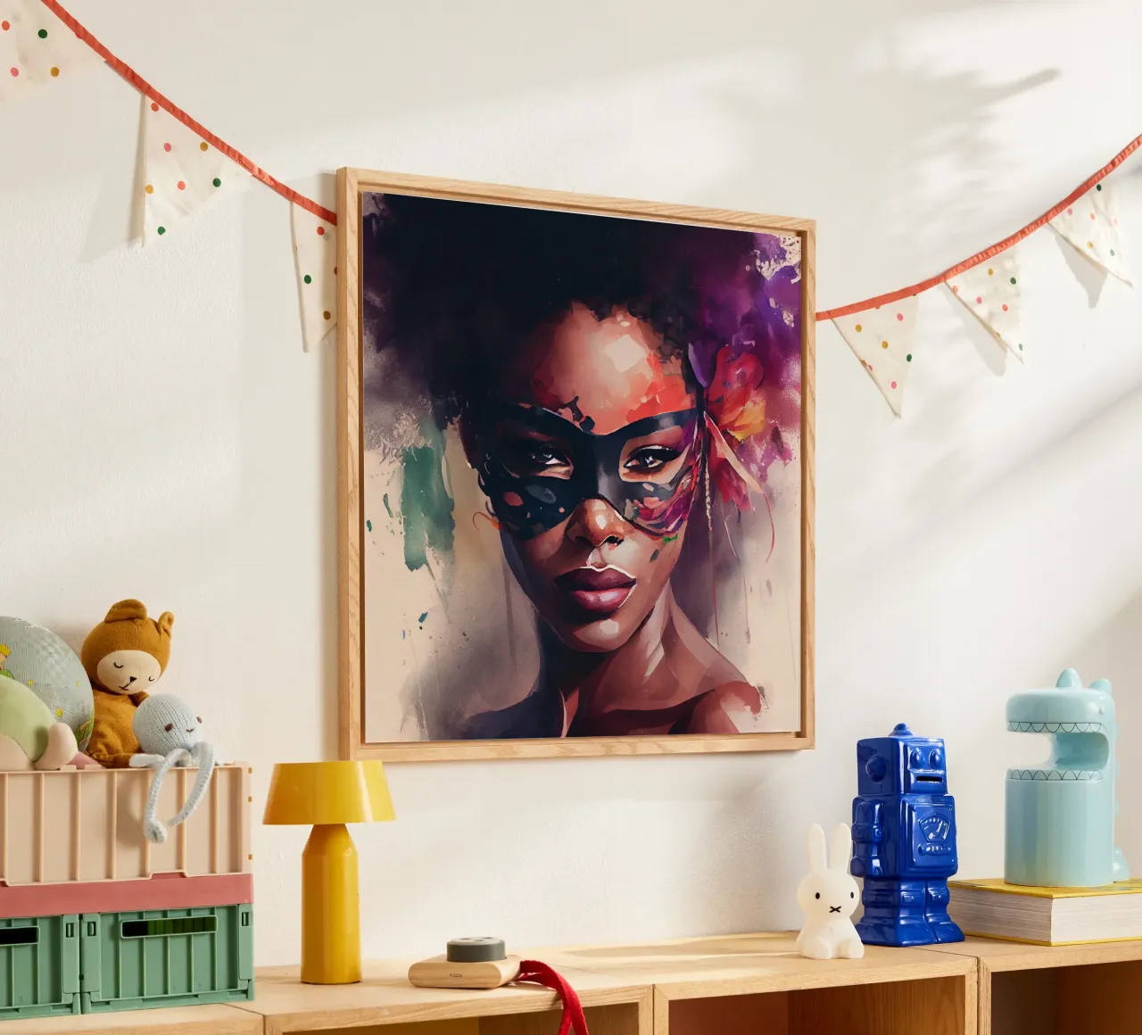 Donna di Carnevale ad acquerello plexiglass da Chromatic Fusion Studio