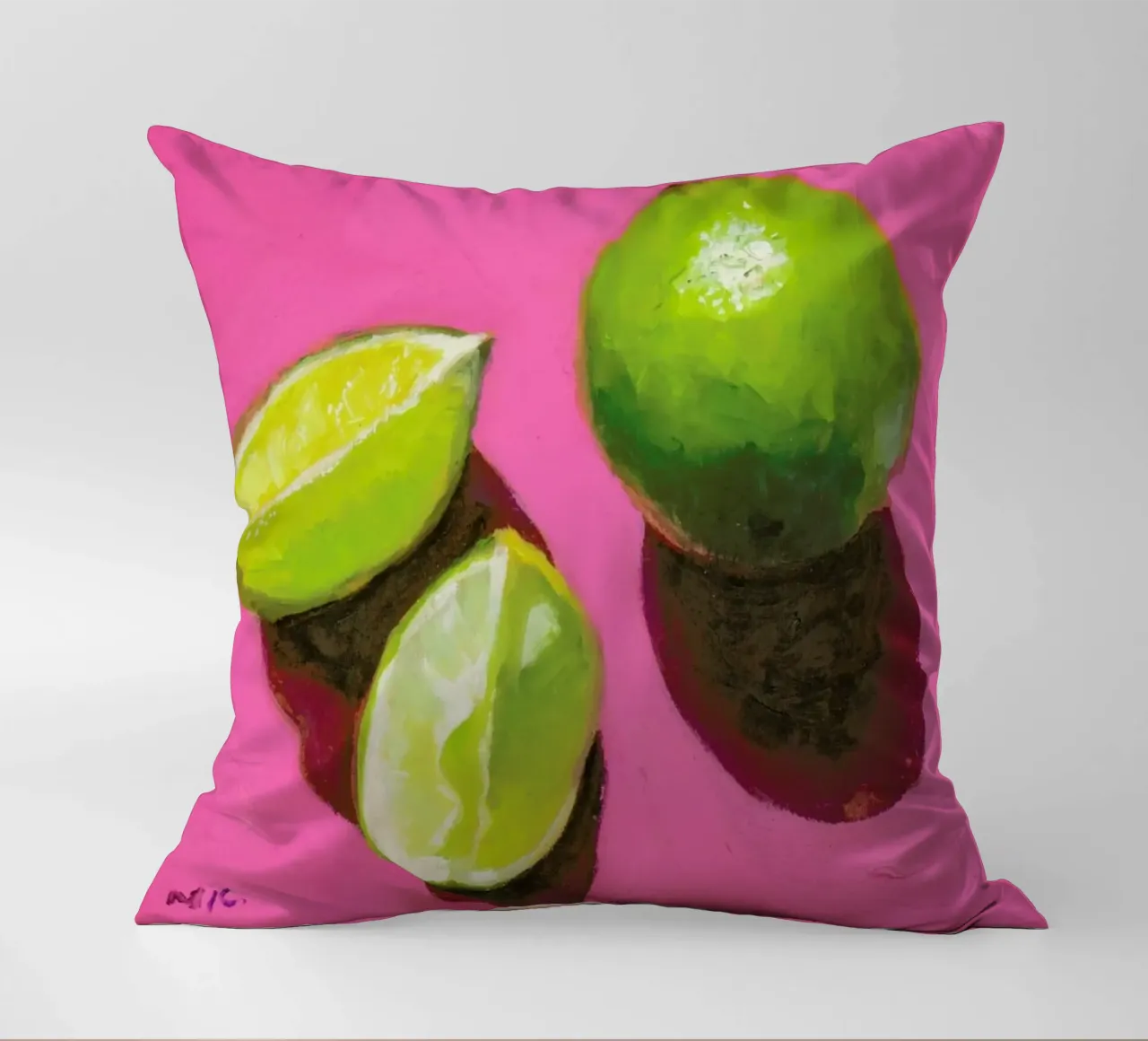 Limes on Pink cuscino da Miche Watkins
