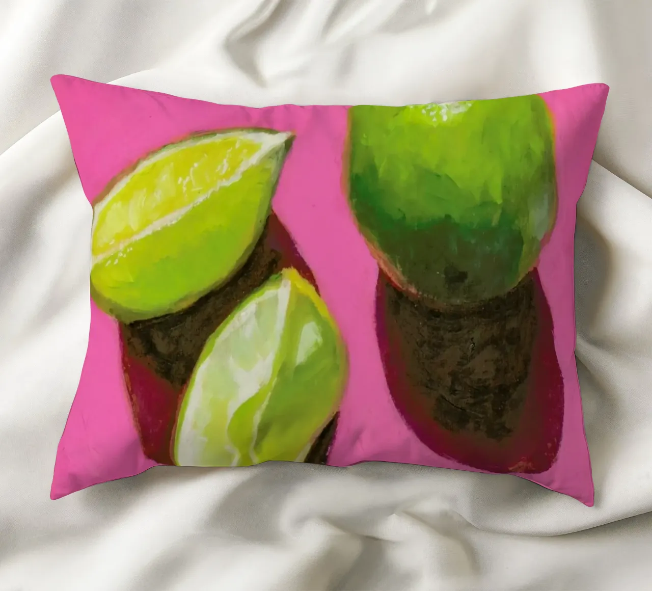 Limes on Pink cuscino da Miche Watkins
