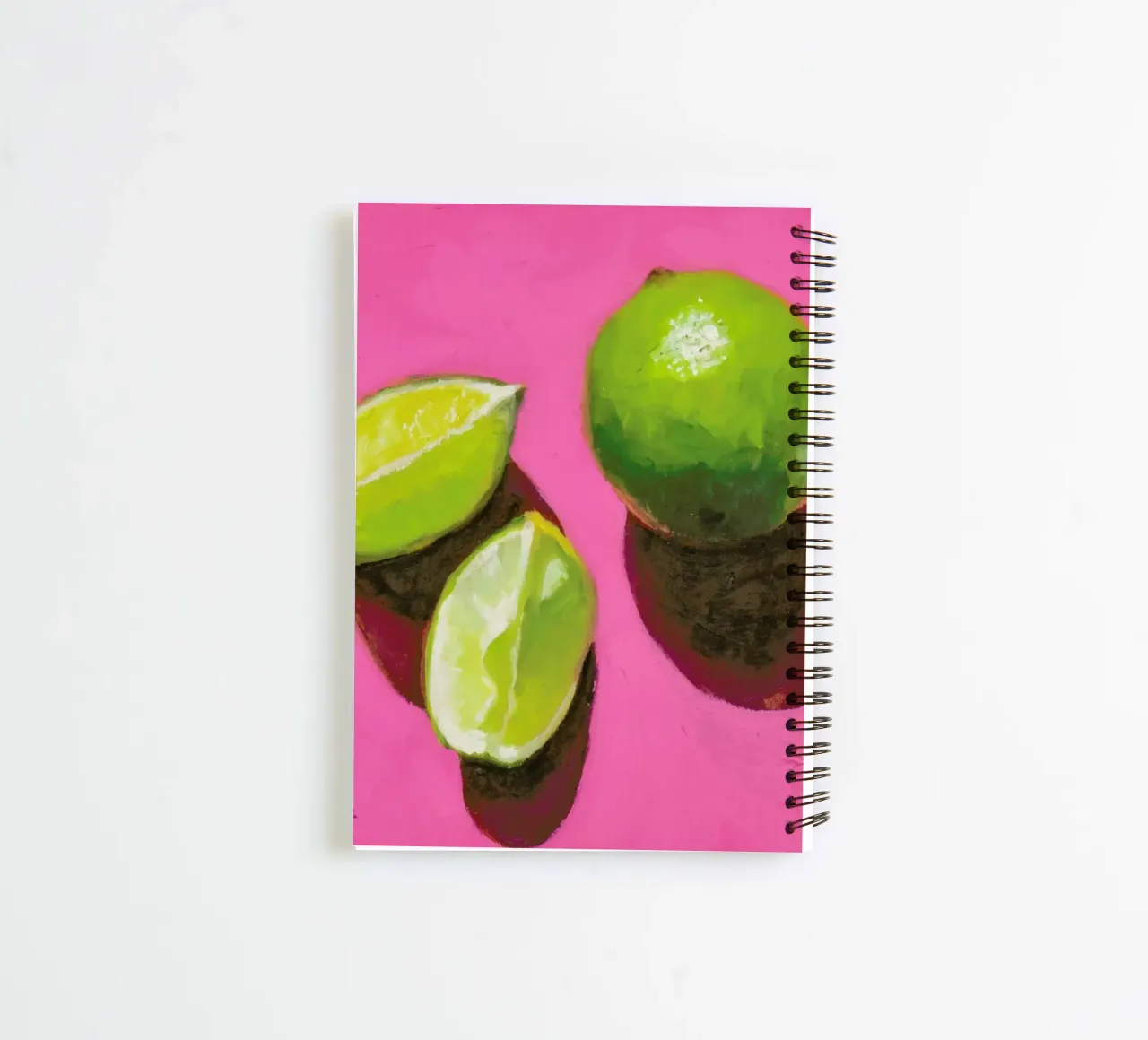 Limes on Pink spiral notebook by Miche Watkins