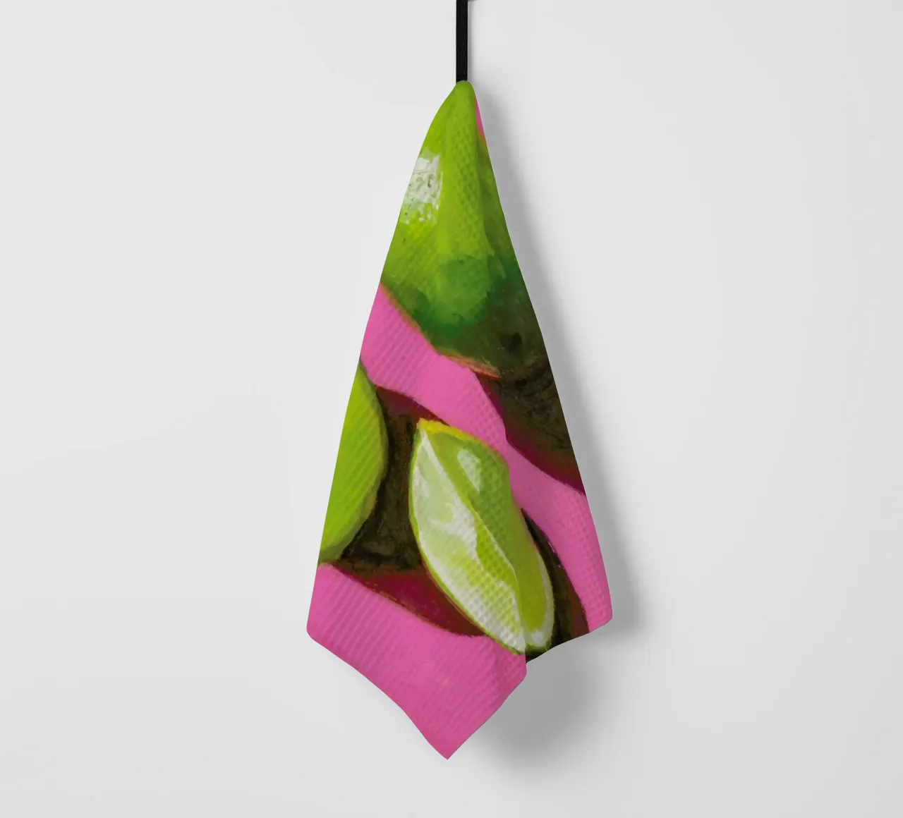 Limes on Pink canovaccio da cucina da Miche Watkins