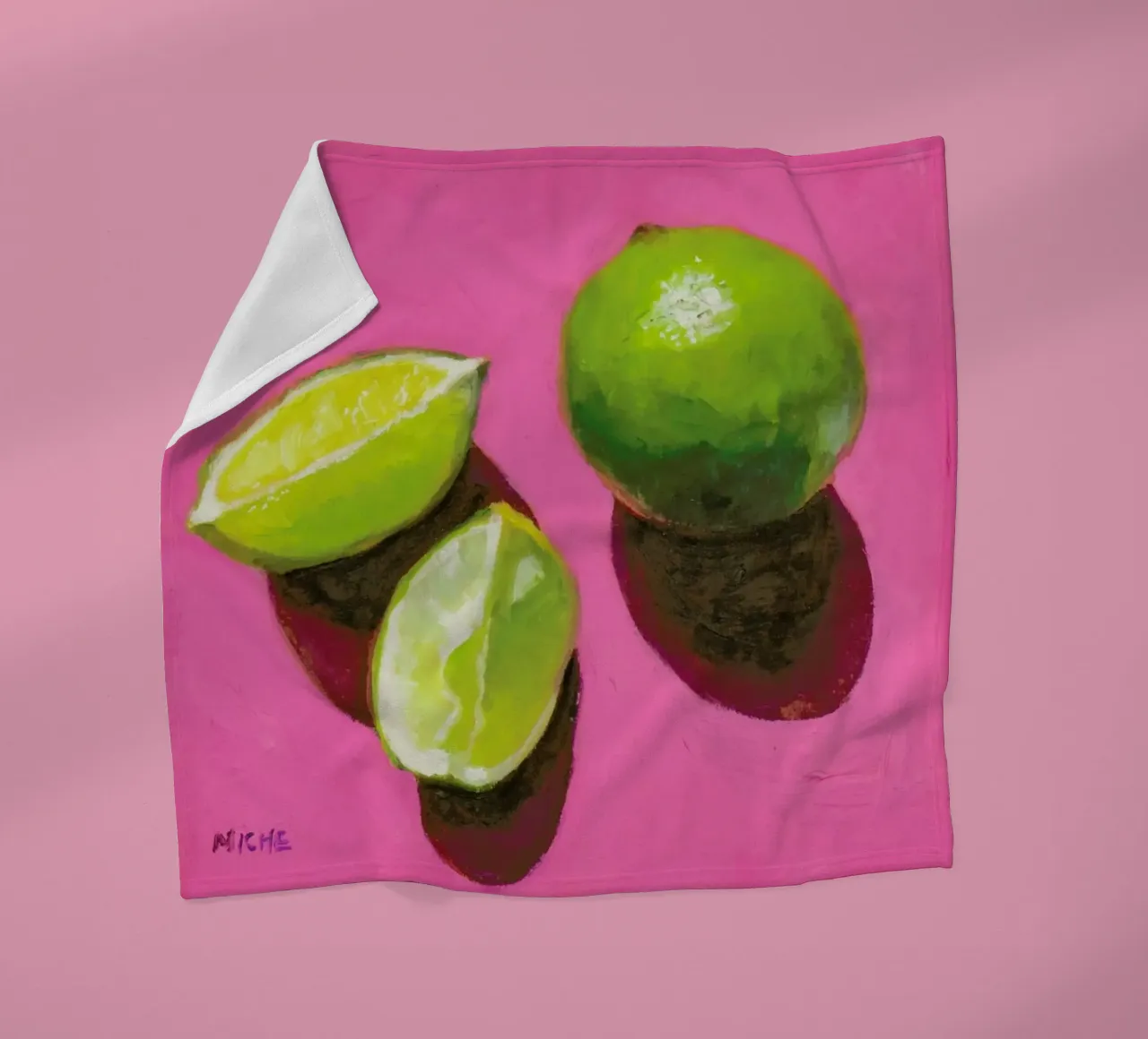 Limes on Pink coperta in pile da Miche Watkins