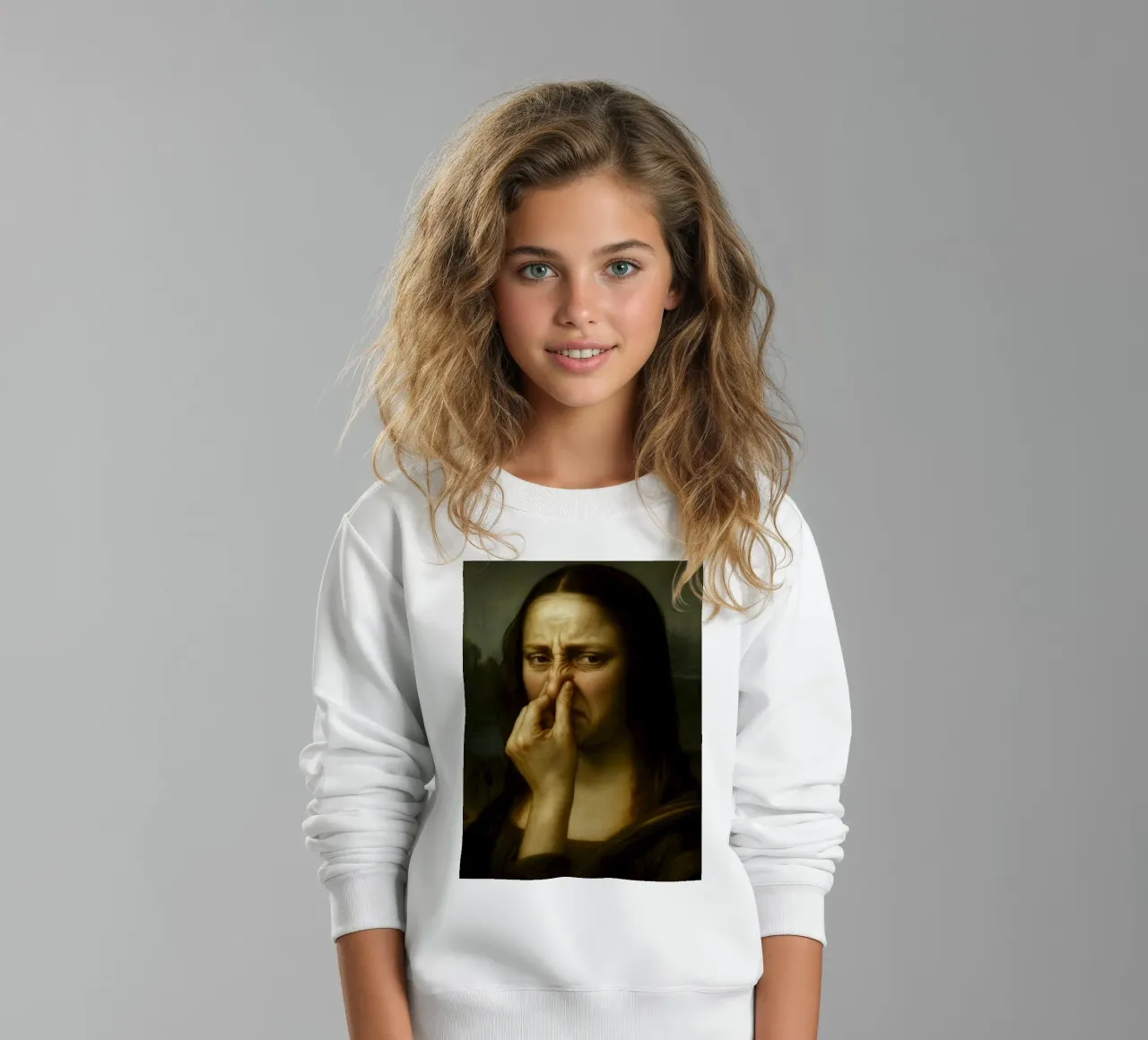 MONA LISA BAGNO DIVERTENTE felpa bambino da ARTOMATIC