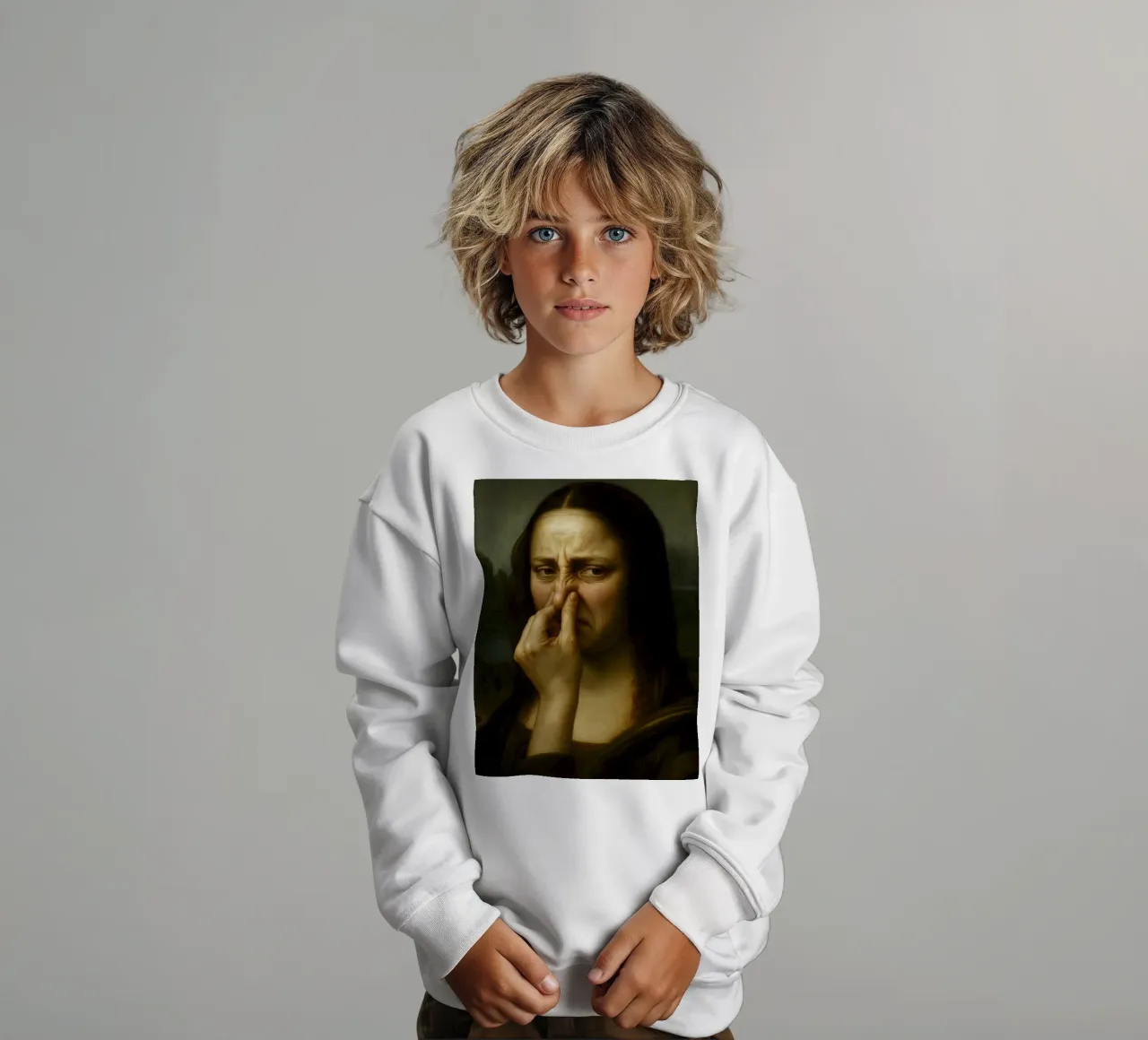 MONA LISA BAGNO DIVERTENTE felpa bambino da ARTOMATIC