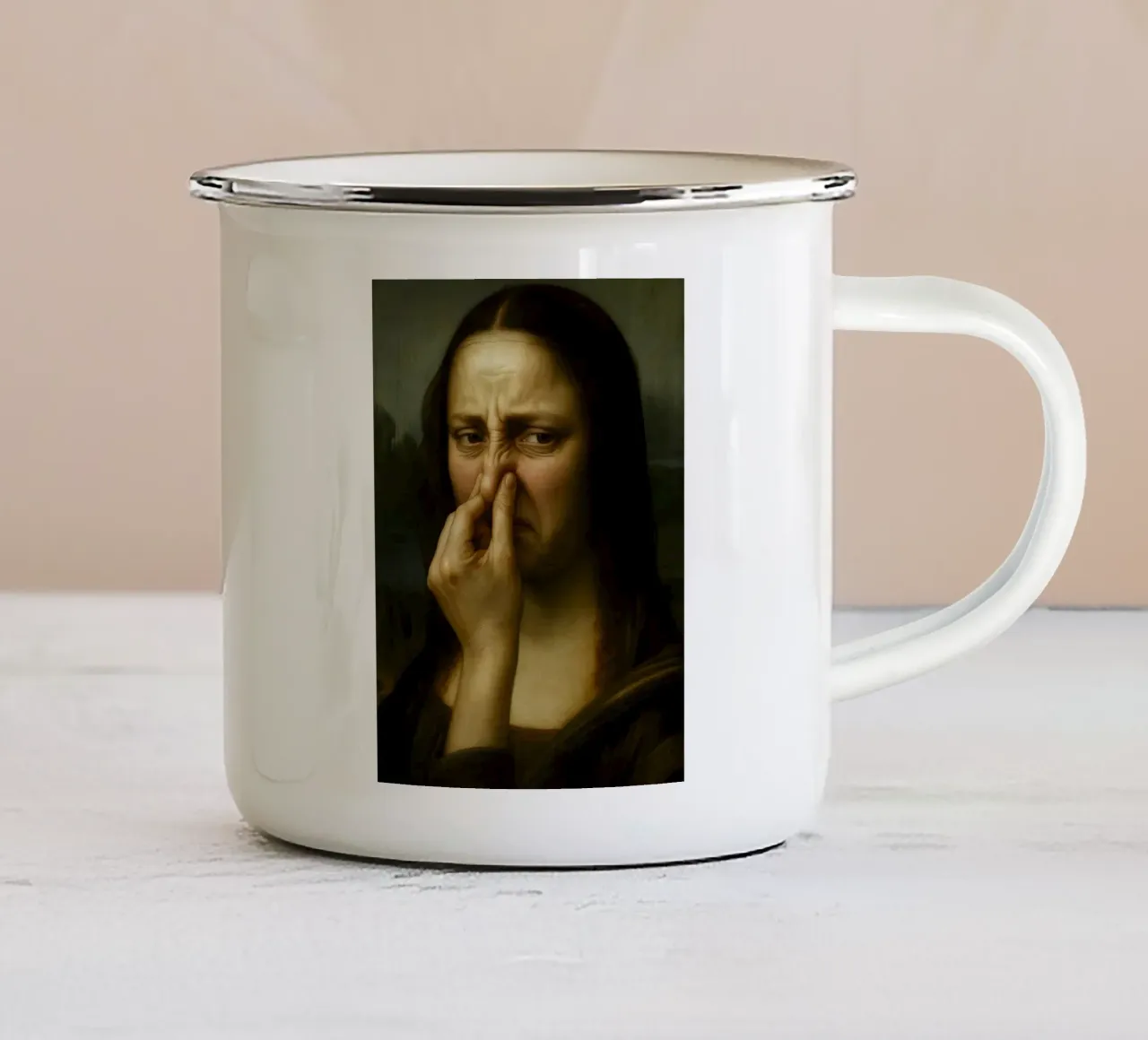MONA LISA BAGNO DIVERTENTE tazza in smalto da ARTOMATIC