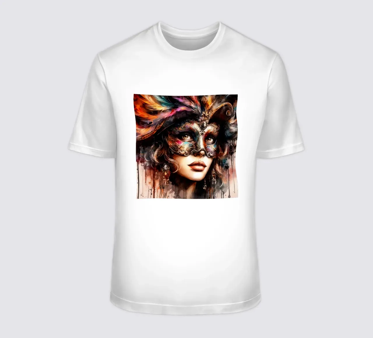 Donna di Carnevale ad acquerello t-shirt da Chromatic Fusion Studio