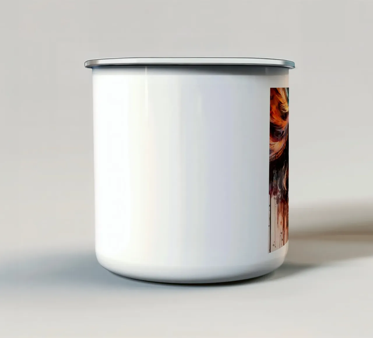 Donna di Carnevale ad acquerello tazza in smalto da Chromatic Fusion Studio