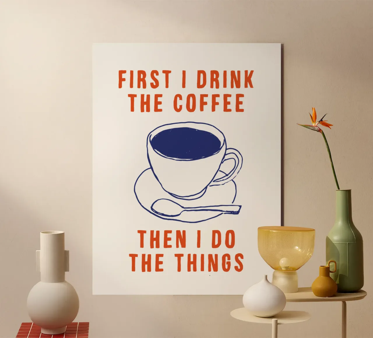 Prima bevo il caffè poi faccio le cose tipografiche alluminio dibond da THE MOTIVATED TYPE