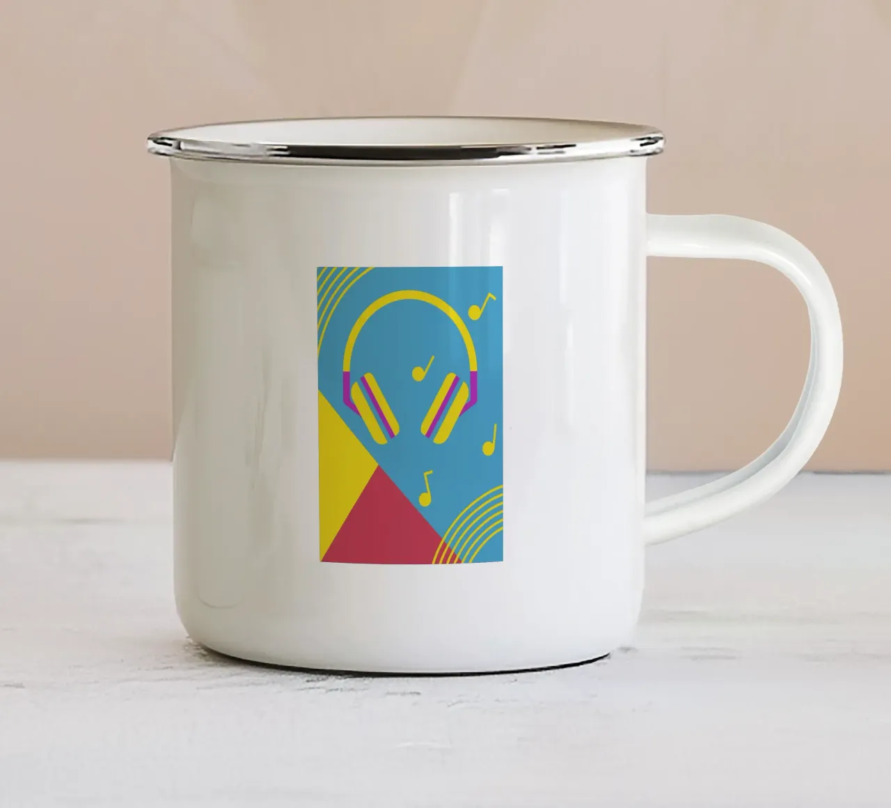 Cuffie musicali tazza in smalto da LOOK DIFFERENT