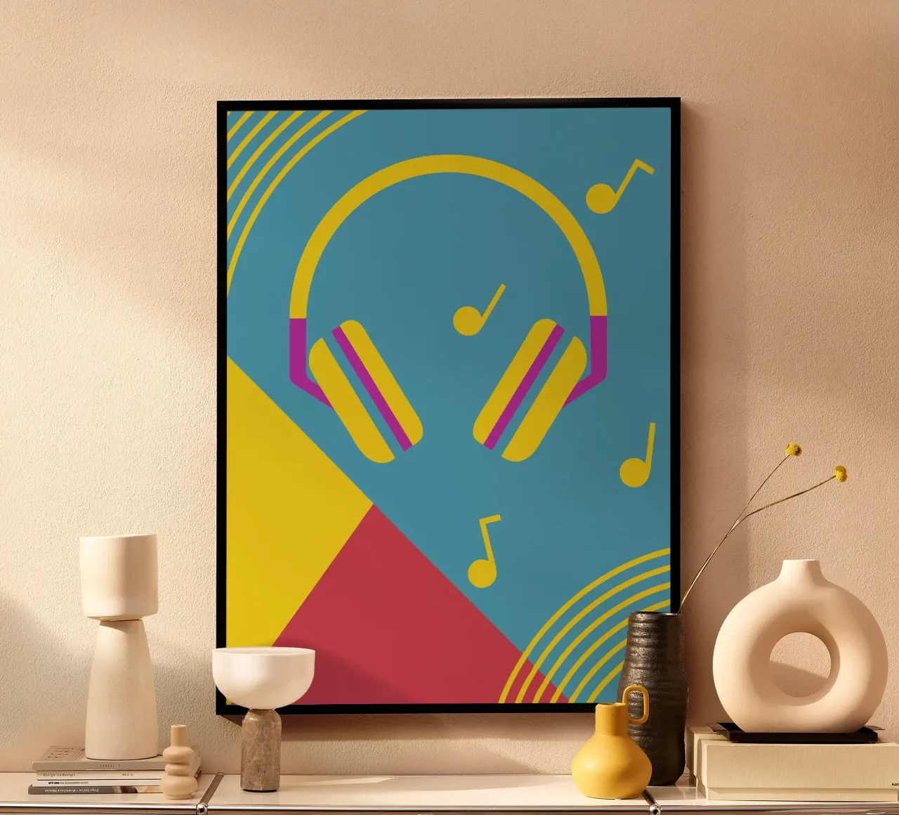 Cuffie musicali poster con telaio in plastica da LOOK DIFFERENT