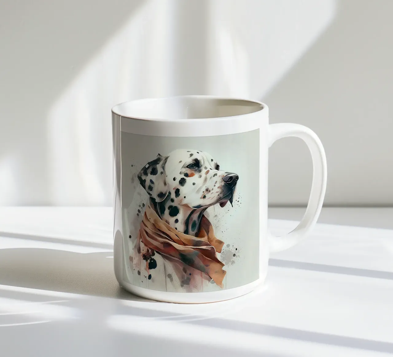 Cane dalmata ad acquerello tazza in ceramica da Chromatic Fusion Studio