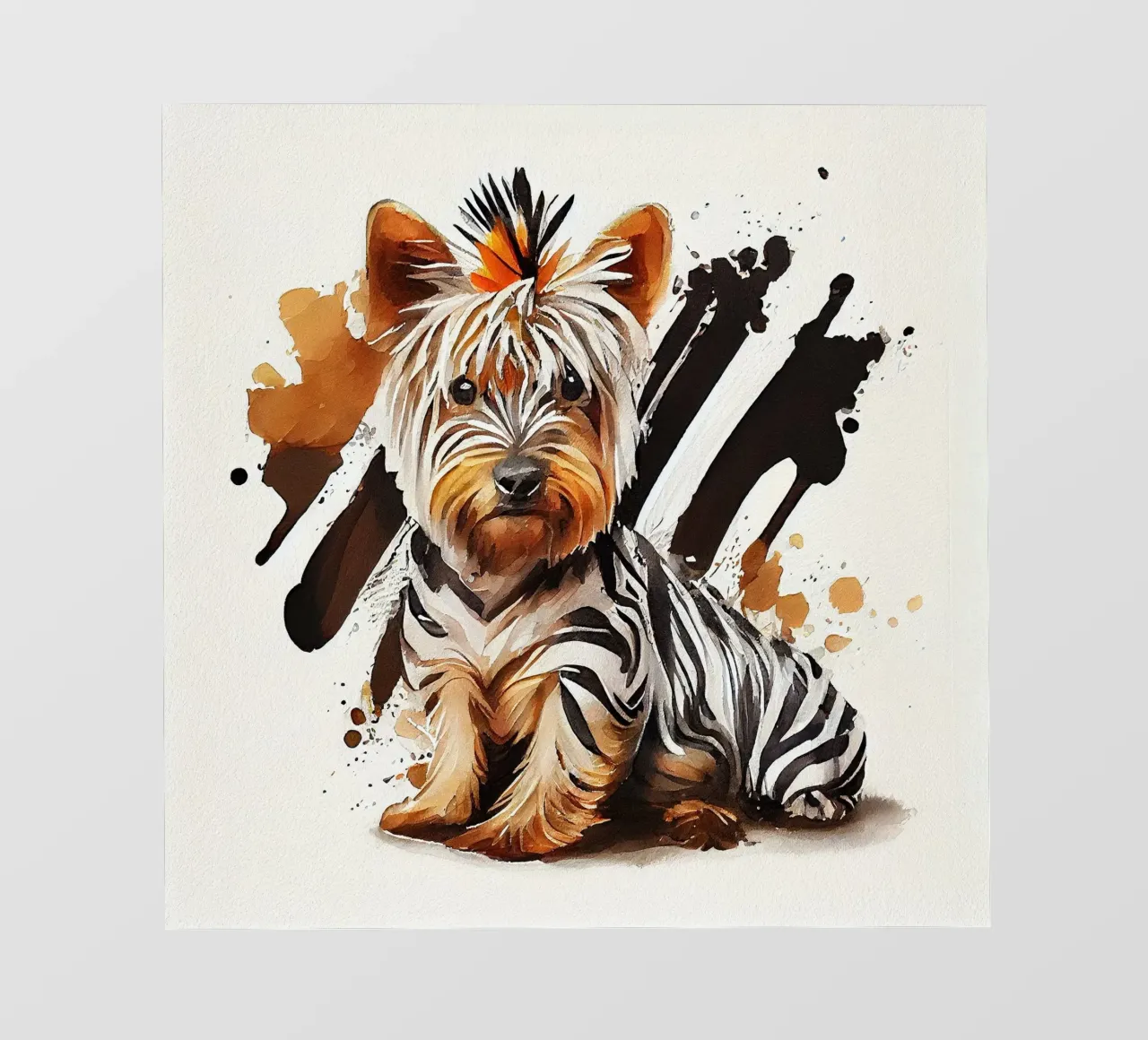 Cane Yorkshire Terrier ad acquerello pellicola backlit da Chromatic Fusion Studio